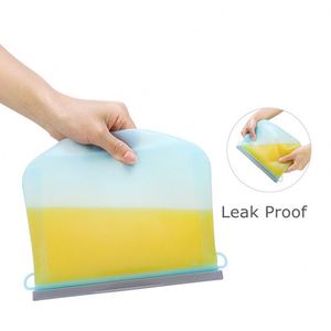 BPA Free Reusable Food Grade OEM Custom Platinum Silicone Freezer Snack <b>Zip</b> <b>Lock</b> <b>Bags</b> Food Storage Packing Silicone Ziplock <b>Bag</b> - Product Image 3
