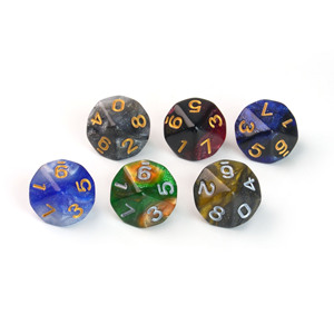 Juego de Dados Acrílicos Poliédricos Personalizados de 16mm, Diseño de Cielo Estrellado de Dos Colores, para Juegos de Rol DND - Product Image 1