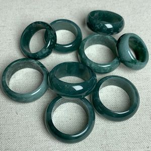 남성용 워터 블루 과테말라 와이드 제이드 반지 - Product Image 3