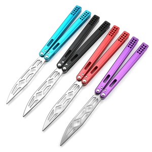 New Design 6061 Aluminum <strong>Trainer</strong> <strong>Butterfly</strong> Practice Tool Fingertips Dance OEM Balisong Pocket <strong>Knife</strong> - Product Image 1