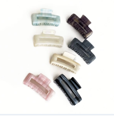 Grandes pinces à cheveux carrées en acétate, pinces à cheveux requin, 10 pinces vintage découpées élégantes pour filles, pinces à cheveux rayées pour femmes - Product Image 5