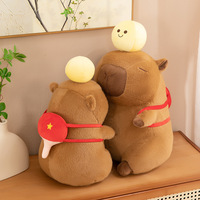 Peluche Capybara avec sac à dos de ping-pong, jouet en peluche moelleux et doux, Kawaii, pour enfants et filles, cadeau d'anniversaire, vente en gros