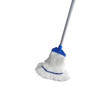 Serpillère professionnelle à haute absorption en fibres blanches pures avec manche en aluminium pour le nettoyage en profondeur des sols en bois dur et carrelés de la maison et du salon