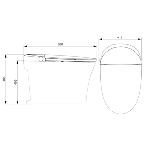 WC intelligent TA-X569ZD TEJJER de haute qualité, en céramique blanche, monobloc, avec réservoir intégré et fonction bidet pour salle de bain - Product Image 2