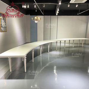 โต๊ะจัดงานแต่งงานสีขาว MDF เฟอร์นิเจอร์งานต้อนรับแบบกลับกลอก - Product Image 4