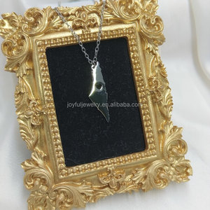 Livraison rapide nouveau Design <span class=keywords><strong>Palestine</strong></span> colliers carte bijoux haute poli 316l acier inoxydable Jérusalem Gaza paix collier pour hommes - Product Image 2