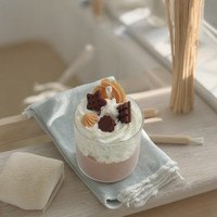 Bougie en verre réaliste à la crème de fraise en gros, fabricant de bougies parfumées sous marque privée, cadeaux de luxe personnalisés