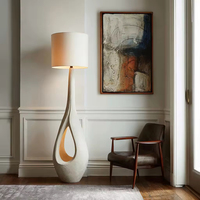 Lampe de sol en acier creux d'art moderne |   Lampe sur pied créative à LED, design unique en métal courbé imitation béton, étanche et à intensité variable