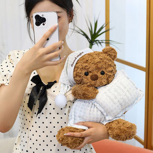 Simpatico peluche orsacchiotto assonnato-vestito con indumenti da <span class=keywords><strong>notte</strong></span> con cappello "<span class=keywords><strong>buona</strong></span> <span class=keywords><strong>notte</strong></span>" e cuscini giocattoli di peluche - Product Image 5