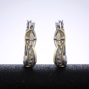 Manchette d'oreille mate Footprint pour femme, design bicolore, accessoires d'oreille pour usage quotidien - Product Image 3