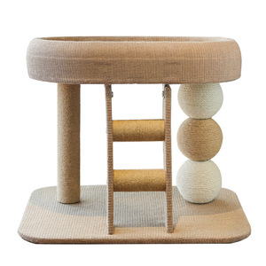Arbre à <span class=keywords><strong>chat</strong></span> compact en tissu tout-en-un avec griffoir, étagère et lit pour chats en <span class=keywords><strong>appartement</strong></span> - Product Image 5