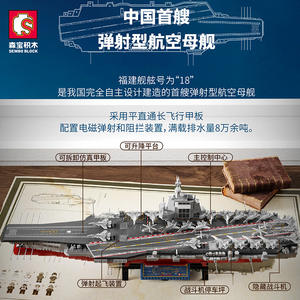 Bloques de construcción de China 202080, <span class=keywords><strong>portaaviones</strong></span> militar, modelo de ensamblaje de bloques de construcción de barcos <span class=keywords><strong>Fujian</strong></span> para adultos - Product Image 5