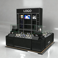 Luxuriöse Aluminium-Glas-Vitrine für Mobiltelefone, Schmuck, Zigaretten, Uhren Thekenvitrine mit LED-Beleuchtung