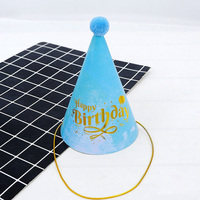 Enfants adultes joyeux anniversaire fête fournitures papier arc-en-ciel chapeau avec pompon chapeau pour anniversaire bébé douche fête décorations
