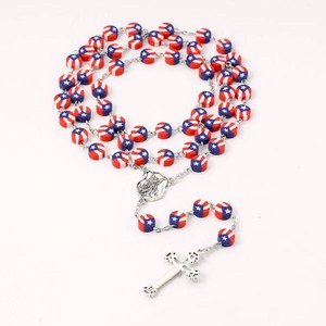 Rosario Americano con Crocifisso, Collana con Perline di <span class=keywords><strong>Preghiera</strong></span> Cattoliche, Regalo Patriottico per Uomo e Donna, Stile Quotidiano - Product Image 4