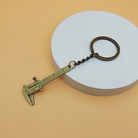 Mini porte-clés mousqueton en alliage de zinc, pendentif outil de mesure vintage créatif et tendance, en forme de jauge vernier miniature, pour breloque de sac