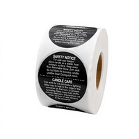 Autocollants d'avertissement de sécurité populaires, personnalisés, autocollants, imperméables, en rouleaux de papier, pour l'emballage des bougies