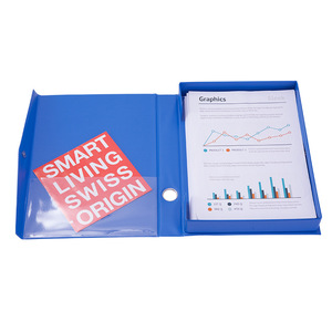 Comix A1296 Office Magnetic Snap PVC File <b>Box</b> A4 Size 35mm Gray Blue - Product Image 5