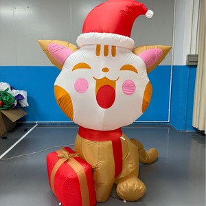 Décoration de Noël gonflable en forme de boîte cadeau de 1,8 mètre avec lumières LED blanches, jouet gonflable de dessin animé pour extérieur - Product Image 5