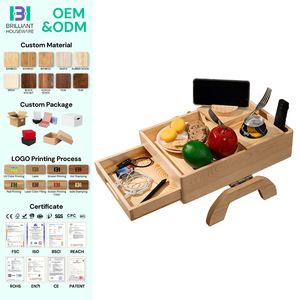 Bandeja para Brazos de Sofá <span class=keywords><strong>BH</strong></span> 6 en 1, Mesa para Reposabrazos de Sofá, Portavasos con Cajón para Organizar y Almacenar Objetos Pequeños - Product Image 1