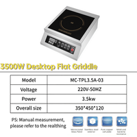 Table de cuisson à induction électrique commerciale concave ou plate 3500W/5000W, grande puissance, pour restaurant, plaque de cuisson, plaque chauffante