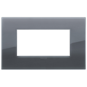 Vimar Classic 4M Reflex <b>Plate</b> Smoked Grey 14.5 Cm Length <b>Wall</b> Switch Cover - Product Image 1