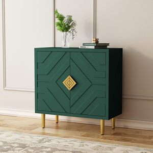 Buffet moderne Combohome en MDF vert, commode à <span class=keywords><strong>2</strong></span> <span class=keywords><strong>portes</strong></span>, rangement pour la cuisine et le salon, armoire pour la chambre à coucher et la cuisine - Product Image 1