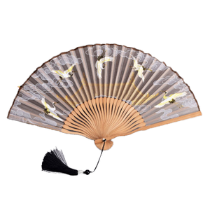 Custom Printed Large Folding Bamboo Hand Fan with Carved Design Eco-Friendly Folk Art Craft for Business or Halloween Occasions - Product Image 4