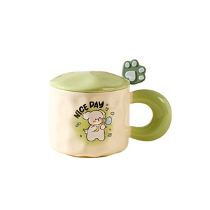 Số lượng lớn nhà máy giá rẻ phim hoạt hình động vật thiết kế gốm cốc cà phê công suất cao sứ <span class=keywords><strong>Mug</strong></span> Dog <span class=keywords><strong>Mug</strong></span> gốm với muỗng và xử lý - Product Image 4