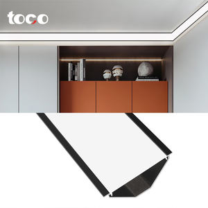 Canale di profilo lineare in lega di alluminio resistente <span class=keywords><strong>45</strong></span> gradi angolo superiore del soffitto interno illuminazione a soffitto nero Sliver profilo LED nuovo - Product Image 4