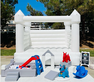Pure White Jumping Inflatable Bounce House Bouncy Castle Với Slide Đối Với Trẻ Em Ngoài Trời Sử Dụng Tiệc Cưới Sử Dụng - Product Image 5