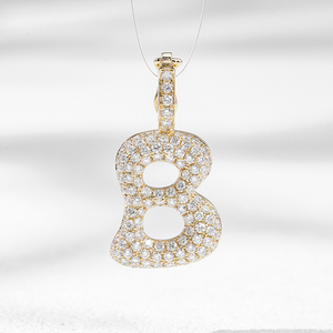 Pendentifs Lettres Initiales en Diamant de Laboratoire Starsgem A-Z Style Hiphop Unisexe pour Usage Quotidien en Or 10K - Product Image 4