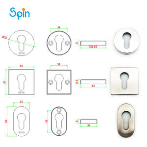 Maniglia della leva della porta interna della copertura del cilindro della serratura europea rotonda di escutcheon con la rosa quadrata - Product Image 4