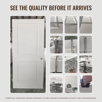 Portes intérieures modernes à 2 panneaux en HDF moulé, à âme creuse, apprêtées blanches, entrepôt USA