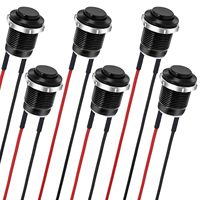 Interrupteur à bouton-poussoir en métal étanche de 12mm à réinitialisation automatique autobloquant DC12-24V à tête plate haute 3A Max. Courant IP67 Niveau 250V