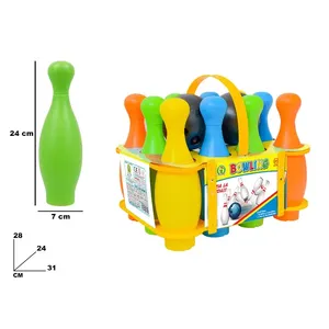 Ensemble de bowling à 10 pignons de 24 cm, pignons colorés avec boule pour enfants - Product Image 1