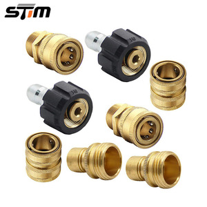 Raccords de tuyauterie en laiton Stm M22 14 Adaptateur 3/8 à connexion rapide pour nettoyeur haute pression et machine de lavage de voiture - Product Image 1