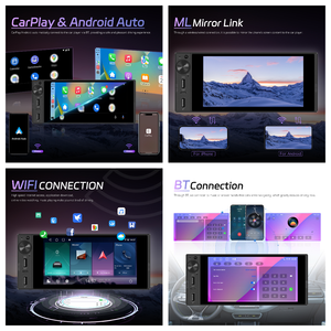 Podofo 6 ''Android 1 Din Car Stereo Incell Screen Car Player Android Carplay/Android Auto WIFI <span class=keywords><strong>RMD</strong></span> Tipo C Puerto USB Proveedor - Product Image 4
