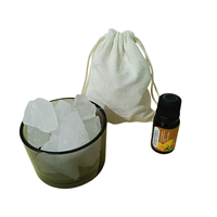 Ensemble de coupelles diffuseurs en pierre de cristal naturel brut, écologiques, faits à la main, pour aromathérapie sans flamme, huiles essentielles, décoration intérieure, UV