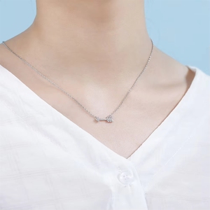 Collier en argent sterling 925 avec flèche de l'amour, style INS simple, mode coréenne, entièrement serti de zircons, de la marque Production Factory - Product Image 4