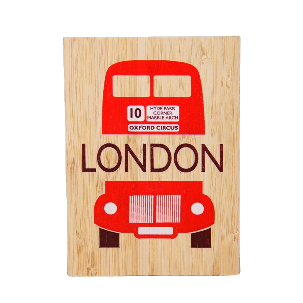 Деревянная визитная карточка с принтом