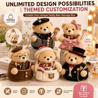 Tas Kosmetik Kotak Penyimpanan Portabel Beruang Teddy Klasik | Pabrik Mainan Boneka Plush Kustom Langsung dari Pabrik, Logo Kustom, Mainan Lembut