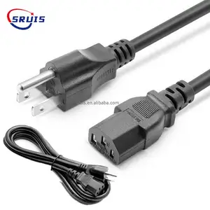 Ac Power Cable C14 to C13 Cord Iec320 Connector Black Plug Male to Female Electronic Wire Extension Cable