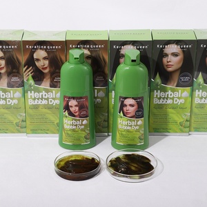 Champú Tinte Herbal Burbujeante para Cabello Castaño y Negro, Cambia el Cabello Gris/Blanco a Negro Natural, Crema en Botella Verde - Product Image 2