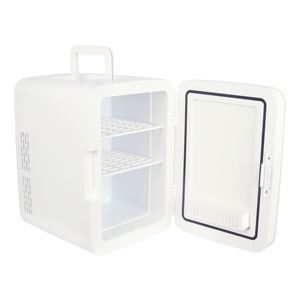 Offre Spéciale d'usine dessus de <span class=keywords><strong>Table</strong></span> Portable 220v 12v maison voiture <span class=keywords><strong>pas</strong></span> <span class=keywords><strong>cher</strong></span> maquillage 10L porte en verre blanc thermoélectrique Mini réfrigérateur - Product Image 4