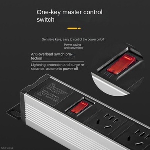 Carcasa de aleación de aluminio para enchufe de gabinete tipo rack negro de alta calidad con interruptor y protección contra sobrecarga para voltaje máximo de 110V/240V - Product Image 5