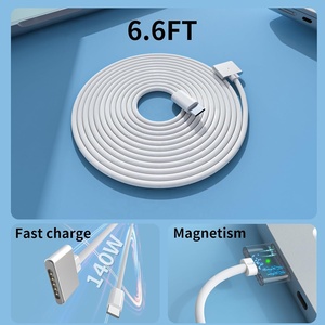 <span class=keywords><strong>Cable</strong></span> magnético 3 tipo C de 140W <span class=keywords><strong>MacBook</strong></span> Pro 2021 M1 <span class=keywords><strong>MacBook</strong></span> Air 2022 M2 <span class=keywords><strong>MacBook</strong></span> Pro 2023 carga rápida 5A carga trenzada de nailon PVC - Product Image 3
