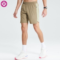 Shorts de course respirants en maille à séchage rapide pour hommes, grande taille, couleur unie, avec logo personnalisé, pour marathon et fitness en extérieur