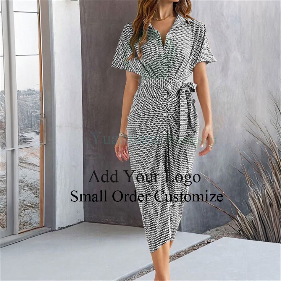 Light Green Check Pattern Women's Summer Short-Sleeved Waistline Long  Casual Shirt Dress| Alibaba.com