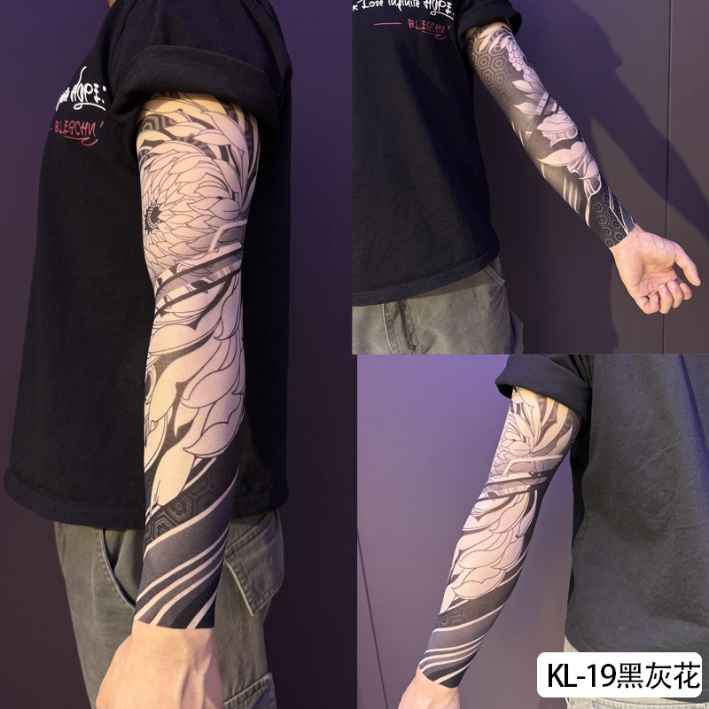 Kl-019 fleur noire et grise [une paire]